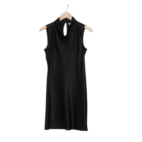 Veronica Beard Womens Black Sleeveless Cowl Neck Silk Mini Dress Sz 8 New - Picture 3 of 9
